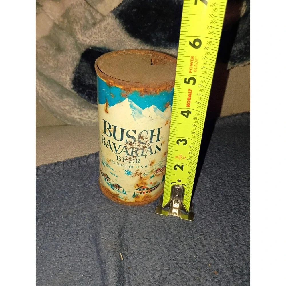 Busch Bavarian Flat top  beer can 1950 Empty‎ Rustic
